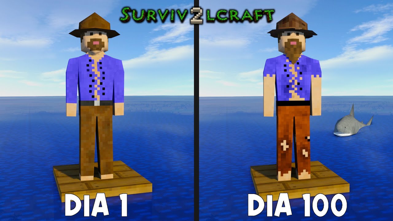 SOBREVIVI 100 DIAS EM UM BLOCO NO MEIO DO OCEANO DO SURVIVALCRAFT 2 (O FILME)