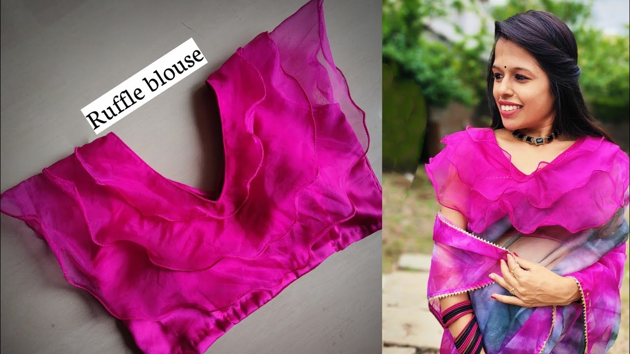 बहुत कम कपड़े में बनाये 3 layer ruffle blouse |Designer frill blouse |umbrella blouse | surdesigning|