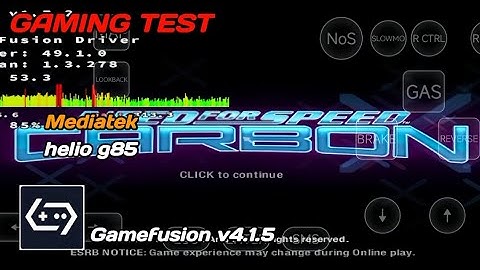 Mencoba Test Need for Speed Carbon - Gamefusion v4.1.5 | helio g85