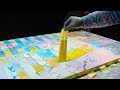 Intuitive Abstract Art Painting Demo With Masking Tape | Stripes