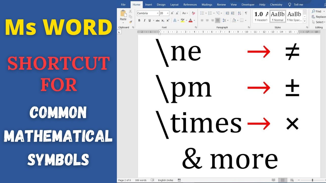 microsoft word symbols keyboard shortcuts