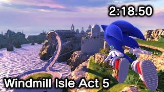 Windmill Isle Act 5 (2:18.50, no skills/speed glitches) - Sonic Generations