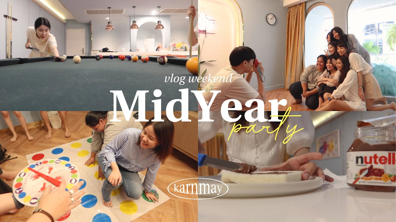 vlog weekend 📀 เช่าห้องส่วนตัว ปาร์ตี้กับเพื่อนชาวแก๊งค์ , midyear party 🎪🤹🏻‍♀️ / KARNMAY - YouTube