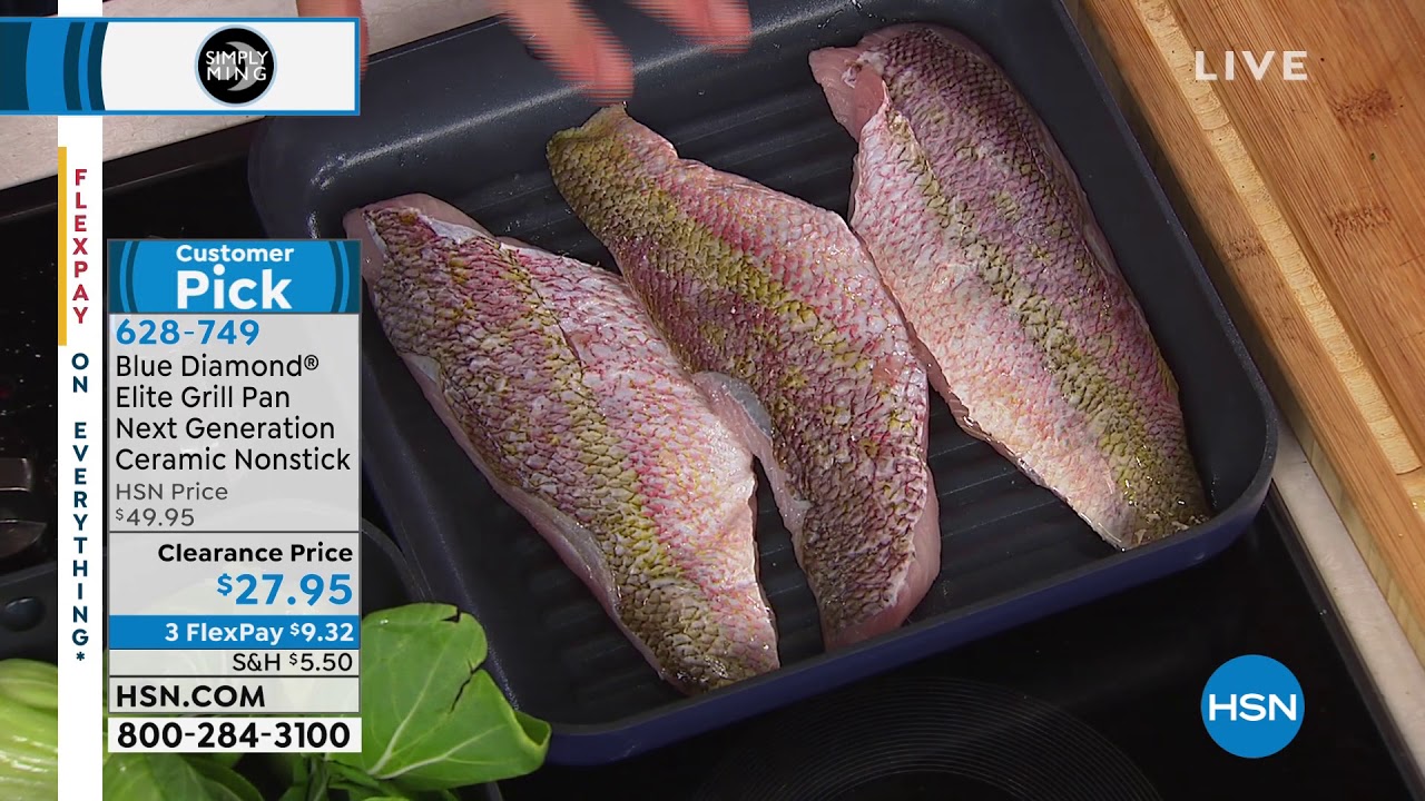 Blue Diamond Elite Grill Pan Next Generation Ceramic Non... YouTube