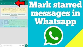 How to mark starred messages in Whatsapp