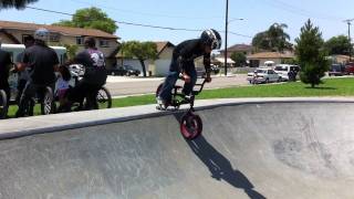 Epic Bmx's 7 year old rider Max Vu at Liberty sk8park