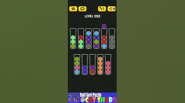 Ball Sort Puzzle Level 1252 🎯No Extra Tubes😂Game Walkthrough😘  #Stay Home And Fun Play #WithMe