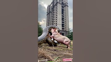 Mother pig stops giant python from attacking her piglets