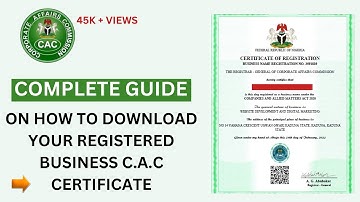 HOW TO DOWNLOAD YOUR REGISTERED BUSINESS CAC CERTIFICATE