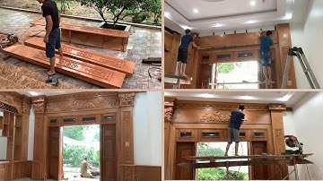 Mẫu CỬA CHÍNH GỖ GÕ ĐỎ 4 cánh TÂN CỔ ĐIỂN cao cấp | Thi công & Báo giá tại xưởng Bách Nguyên