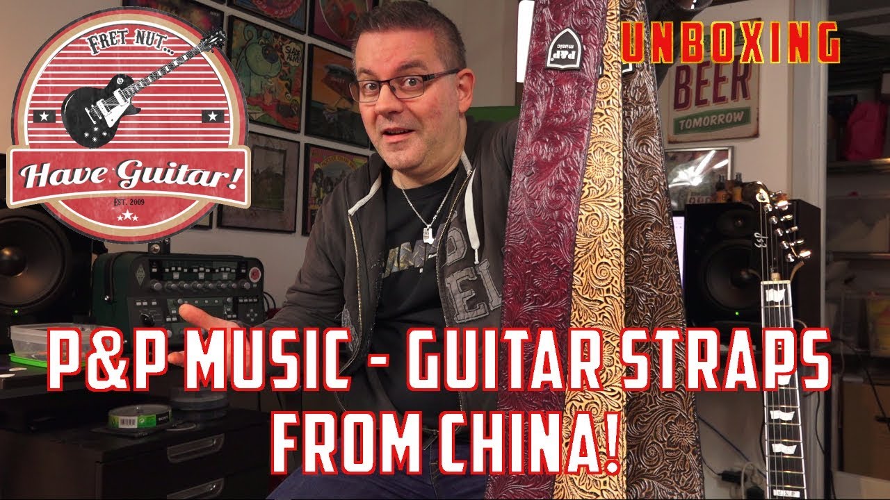 Guitar straps from P&P Music, China, AliExpress (Unboxing)