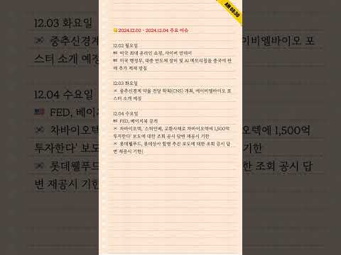 2024/12/02 개장 전, 3분 브리핑!