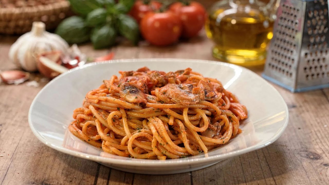 Nudeln mit Paprika, Zucchini & Champignons – schnell, gesund & super lecker!