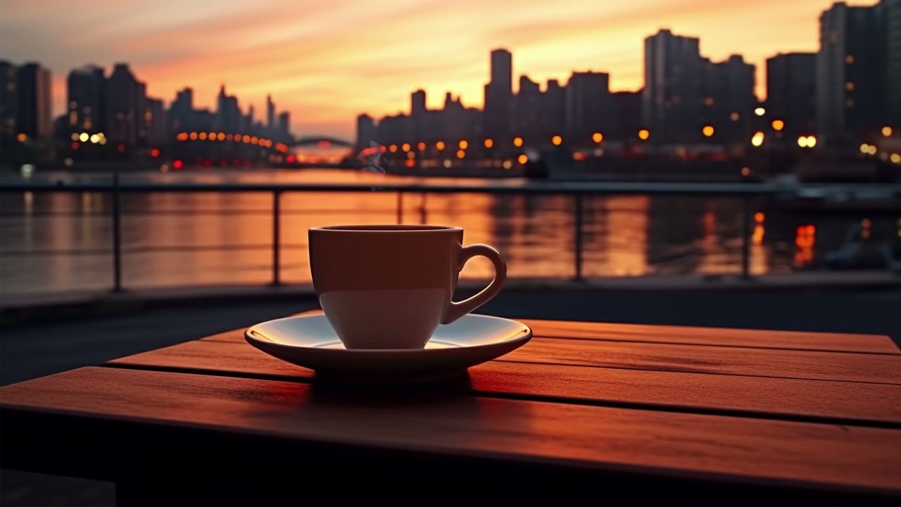Peaceful Sunset With Happy Jazz ☕ Smooth Delicate Coffee Jazz Music and Bossa Nova Piano Relaxing