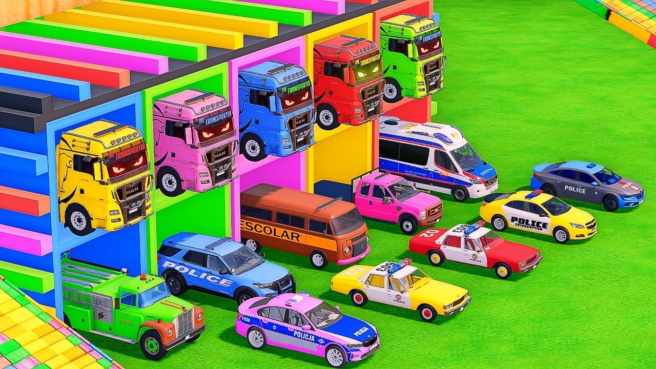 TRANSPORTING ALL POLICE CARS & EMERGENCY AMBULANCE VEHICLES WITH MERCEDES-BENZ TRUCKS | FS22 #065