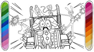 THE AMAZING DIGITAL CIRCUS Ep.,2 Coloring Pages / How to Color Chaos, Trucks and Candy!