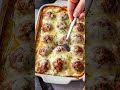 Cheesy Meatball Mashed Potato Bake. #comfortfood #foodie #easyrecipes #cheesypotatoes #easydinner