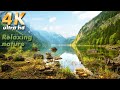 4K virtual walk, Nature sounds for work, sleep, study. Gosausee Lake. Astonishing nature.