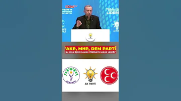 Erdoğan We The AK Party MHP And DEM Party Have Decided To Walk This Path As A Trio 