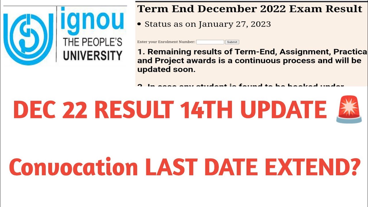 IGNOU 14th RESULT UPDATE CONVOCATION LAST DATE YouTube ignou-14th-result-update-convocation-last-date-youtube