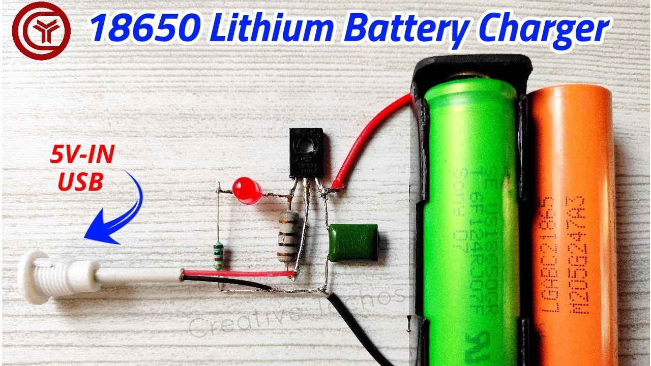 Simple 18650 lithium battery charger circuit - YouTube