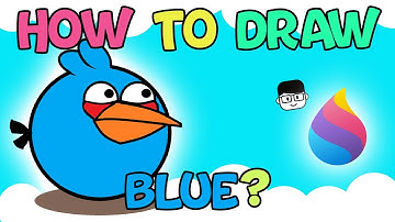 How to draw Blue from Angry Birds in Microsoft Paint 3D | Digital Art for Kids