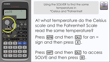 What temperature is the same in Celsius as Fahrenheit? (Casio Classwiz SOLVE fx-991EX, Calculator)