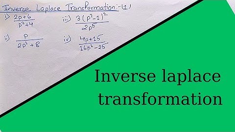 Inverse Laplace Transformation || Lecture 1