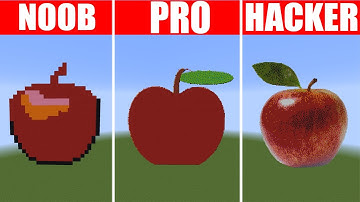 Pixel Art (NOOB vs PRO vs HACKER) Apple in Minecraft
