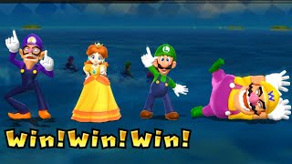 Mario Party 9 - Waluigi Vs Peach Vs Luigi Vs Wario Master Difficulty| Cartoons Mee