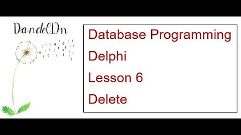 Database Programming Lesson 6 – Delete