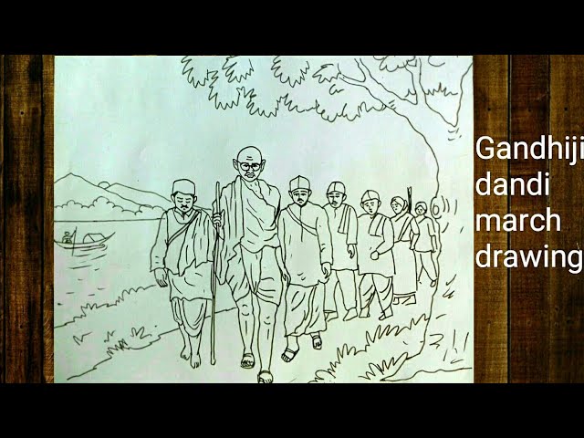 How to draw Mahatma Gandhi dandi march Republic Day painting  video  Dailymotion