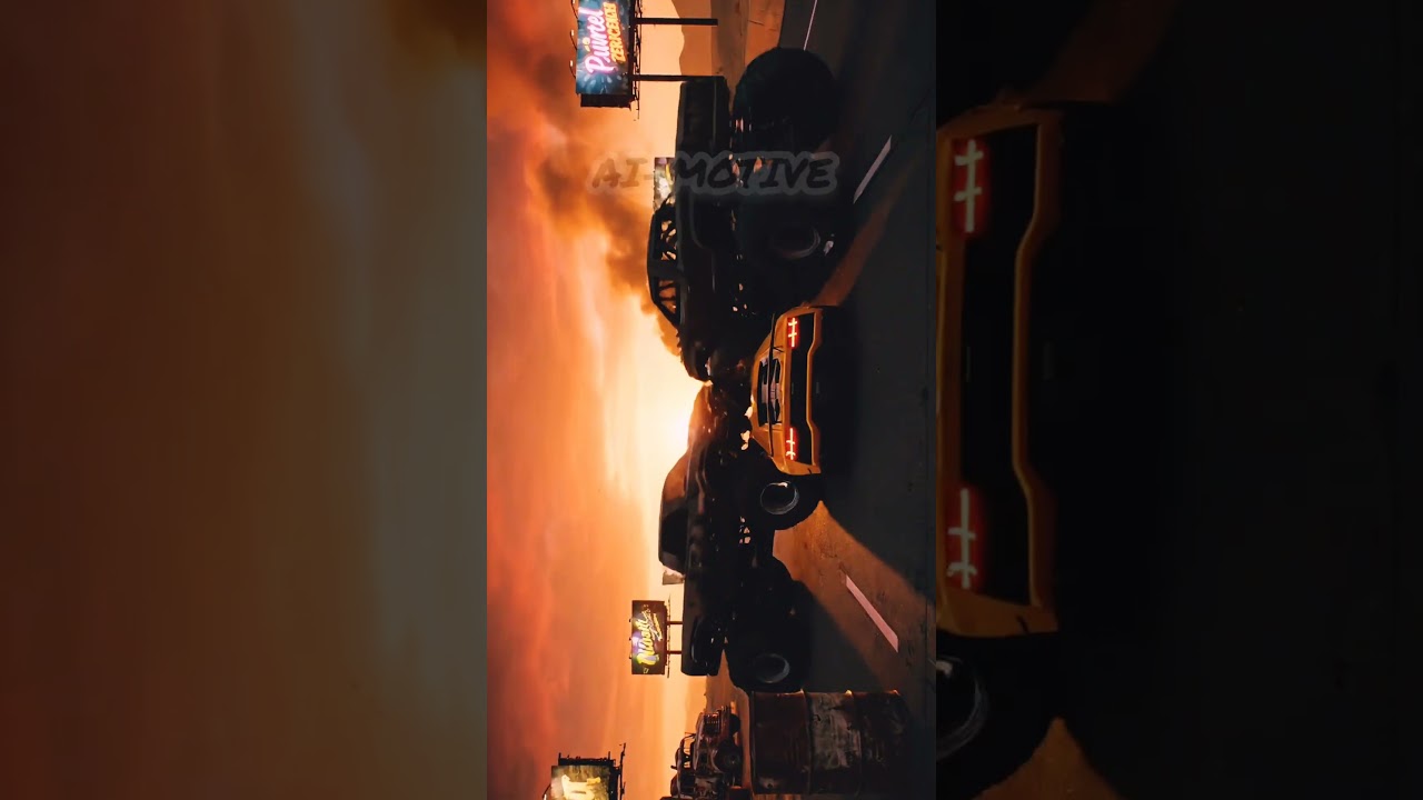 Desert Inferno Smash: Monster Truck vs Lamborghini in Explosive US Clash: 