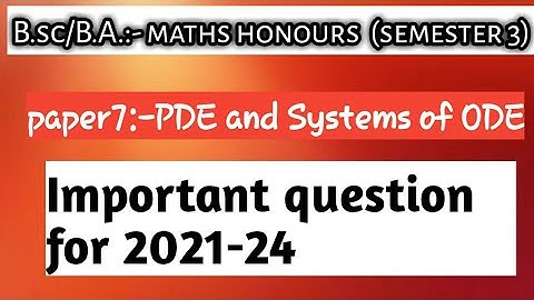 vbu  maths semester  3 paper7 important questions for 2021-24