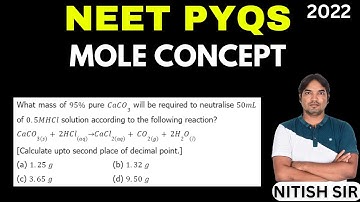 What mass of 95% pure CaCO₃ will be required to neutralise 50mL of 0.5MHCl solution according to