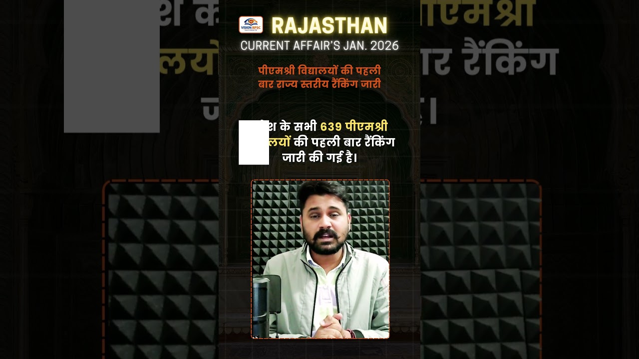 राजस्थान करंट अफेयर्स जनवरी 2026 | RAS SI Exam Shorts