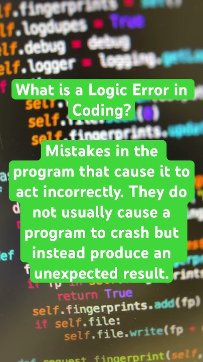 What is a Logic Error in Coding? - YouTube
