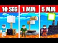 NOOB VS PRO: CONSTRUIR BARCO BEDROCK EM 5 MINUTOS / 1 MINUTOS / 10 SEGUNDOS NO MINECRAFT!!