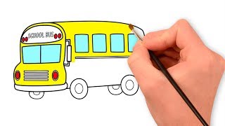 Famous How to Draw School Bus and School items Coloring Pages for Children Profile