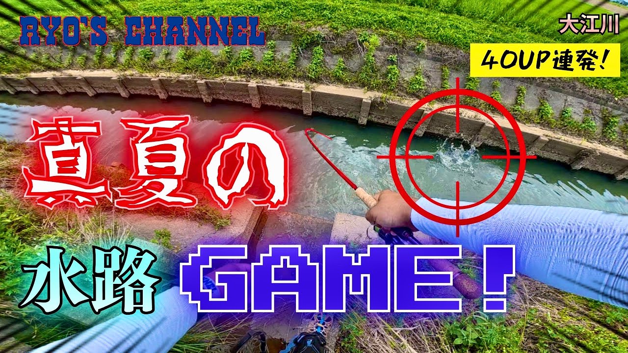 真夏の水路はバスの避暑地？！スクーパーフロッグで40UP連発！【大江川】