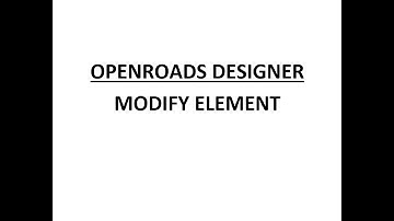 ORD - MicroStation - 9.6 - Modify Element