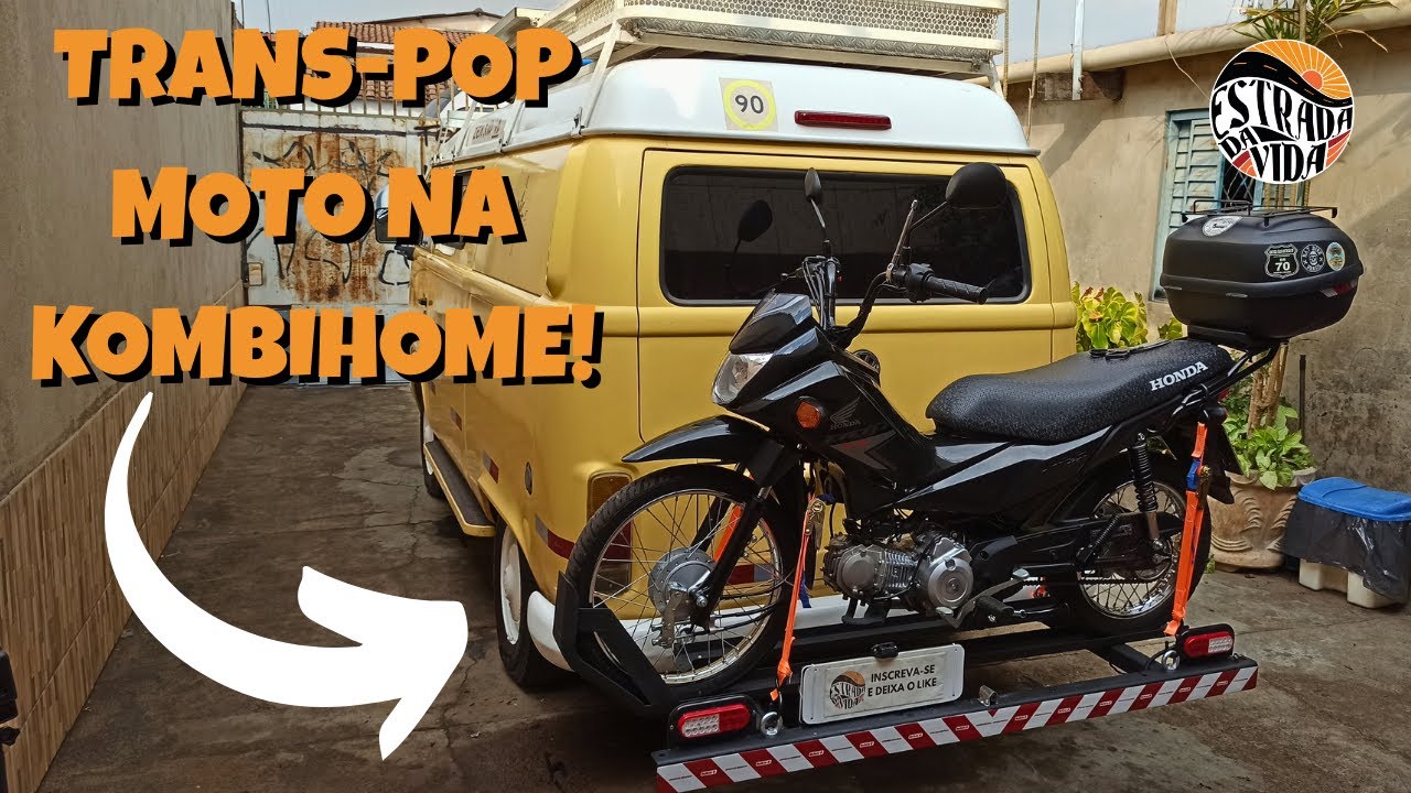 SUPORTE PARA MOTO NA KOMBI MOTOHOME! rack para moto no motorhome!