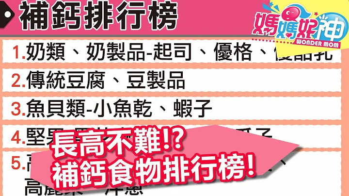 營養師公開5大類補鈣食物！讓孩子長高不落人後？！ 媽媽好神 20180212 part1/4 EP193 林姿佑 馨儀 - 天天要聞
