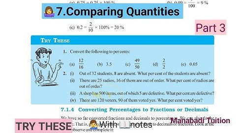 7th class maths |Chapter 7|💁‍♂️Comparing Quantities |🤷‍♀️TRY THESE 3|CBSE|NCERT|