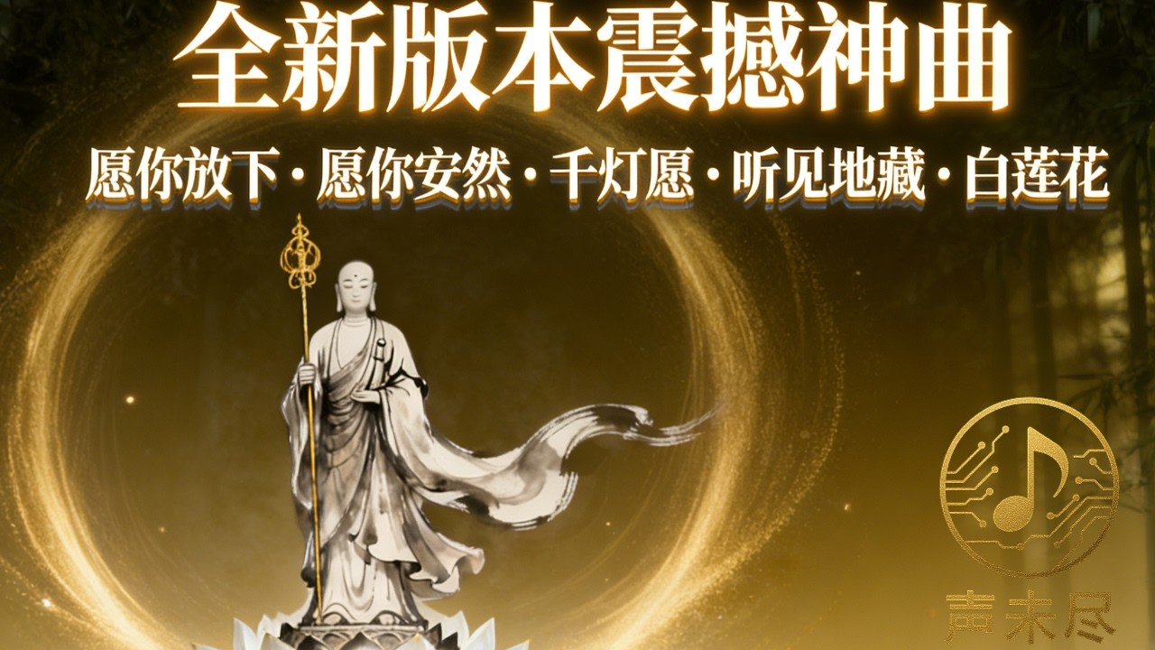 听完泪流满面！全新佛曲5首串烧｜愿你放下、愿你安然、千灯愿、听见地藏、白莲花｜声未尽