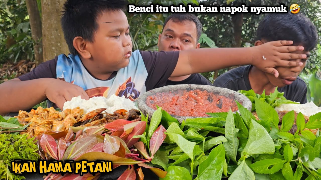 SULAI KENTUT ! MUKBANG ANEKA LALAPAN MENTAH + IKAN HAMA PETANI + TUMIS JANTUNG PISANG, NIKMAT