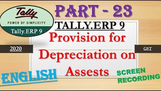 Provision for Depreciation in Tally Erp 9 in English Tally in English Tally tutorial tally software