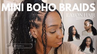 EASIEST DIY EVER! MINI BOHO BRAID USING HUMAN HAIR | EAYON HAIR