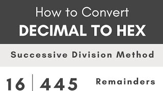 How to Convert Decimal to Hexadecimal | Decimal to Hexadecimal Converter | Decimal to Hexadecimal