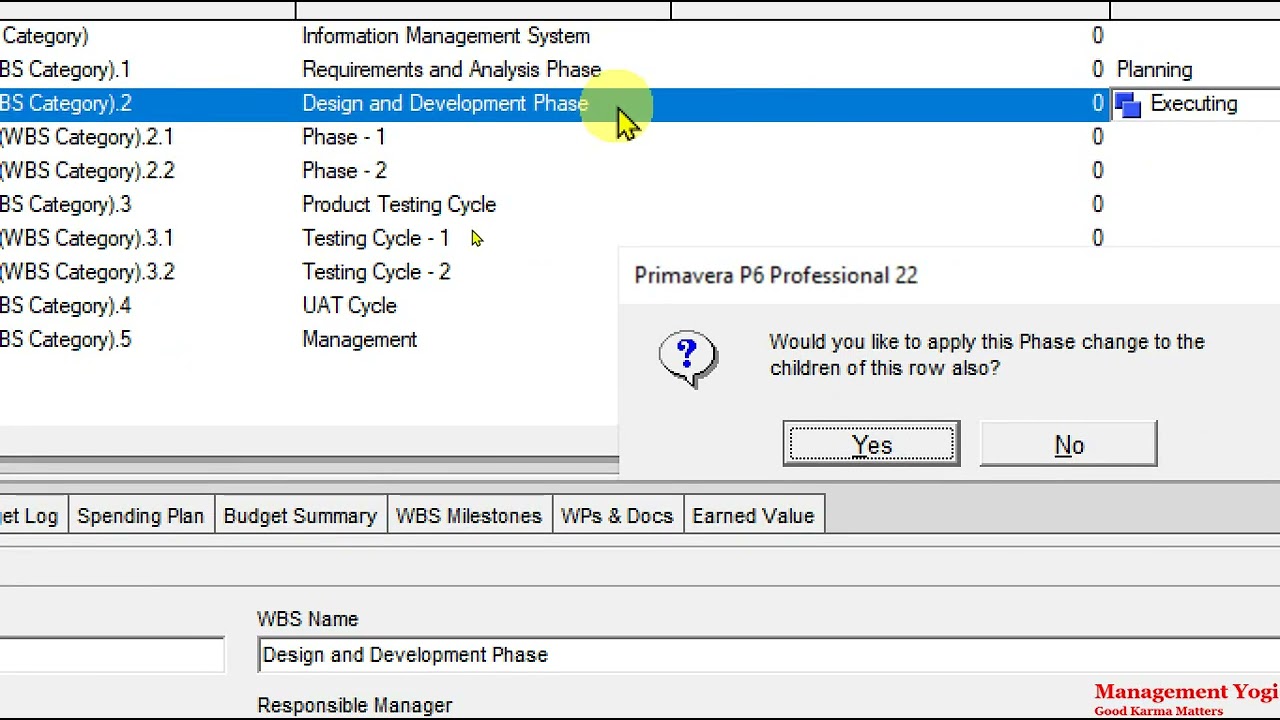 MANAGEMENT YOGI: Primavera P6 Pro (Lesson 3) - 3.10 Assigning WBS Category
